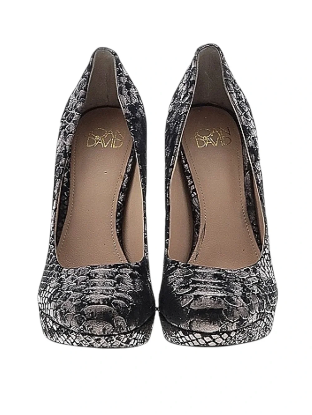 Joan & David ☀︎︎ Metallic Animal Print Platform Pumps Heels ☀︎︎ Black ☀︎︎ 8.5M